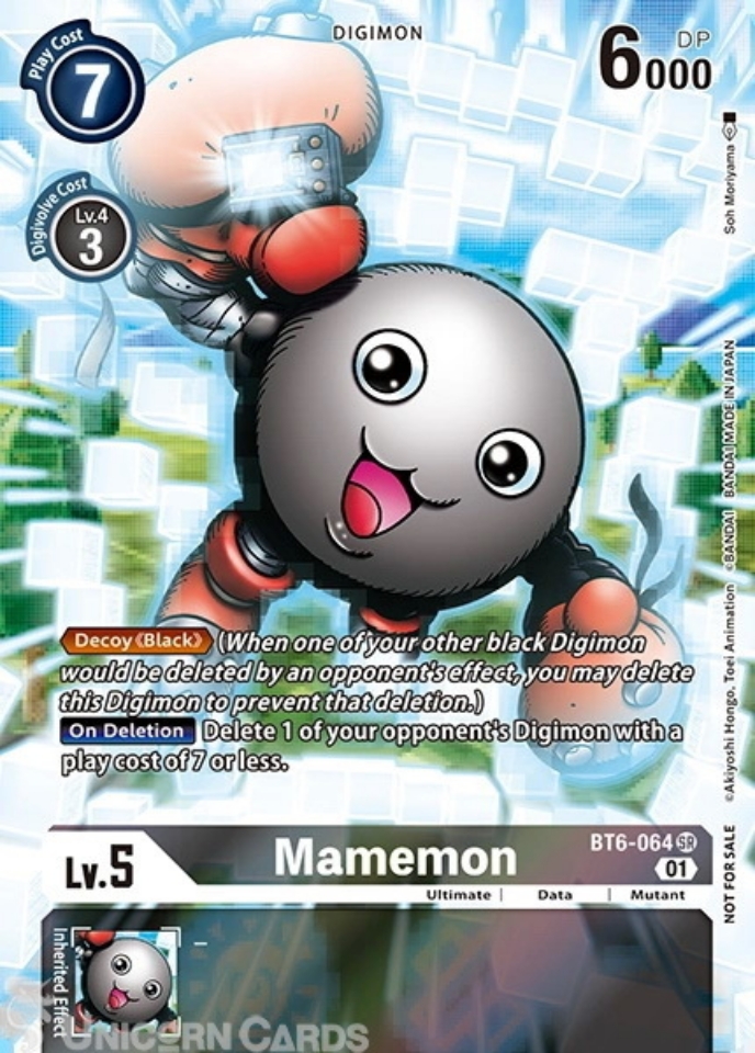 BT6-064 Mamemon Super Rare Alternative Art Mint Digimon Card