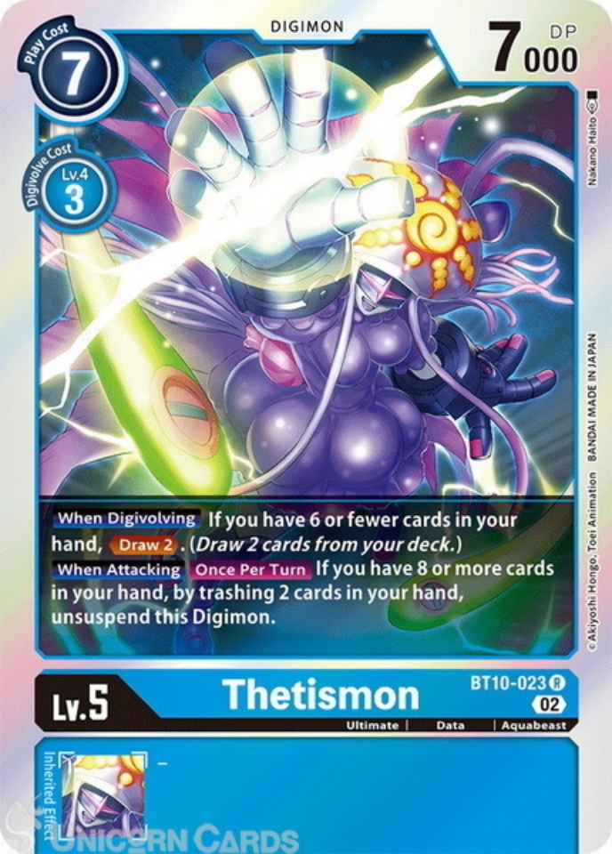 BT10 023 Thetismon Rare Mint Digimon Card Unicorn Cards YuGiOh Pokemon Digimon And MTG 