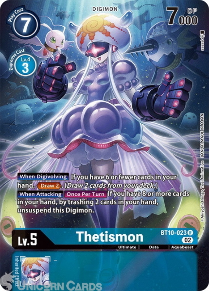 BT10023 Thetismon Rare Alternative Art Mint Digimon Card Unicorn