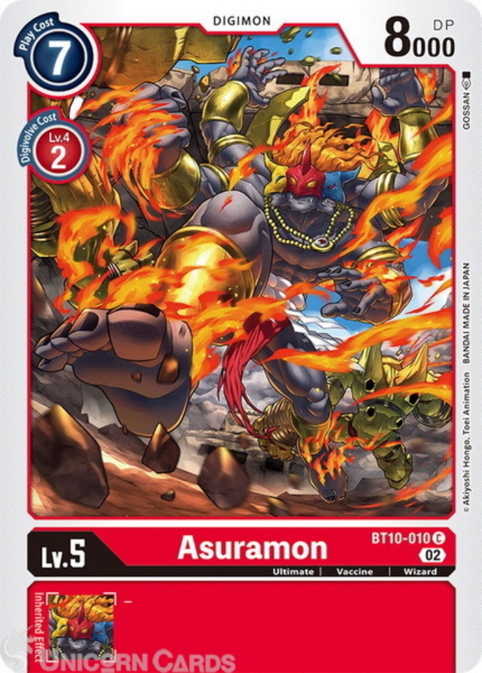 BT10-010 Asuramon Common Mint Digimon Card:: Unicorn Cards - YuGiOh ...