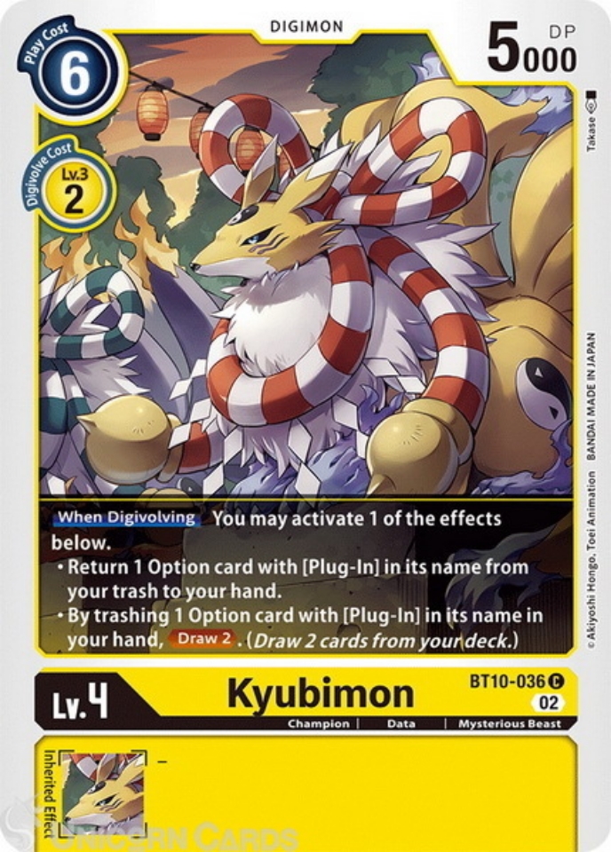 BT10036 Kyubimon Common Mint Digimon Card Unicorn Cards YuGiOh