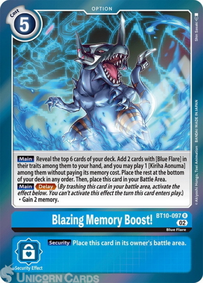 BT10097 Blazing Memory Boost! Rare NonFoil Digimon Card
