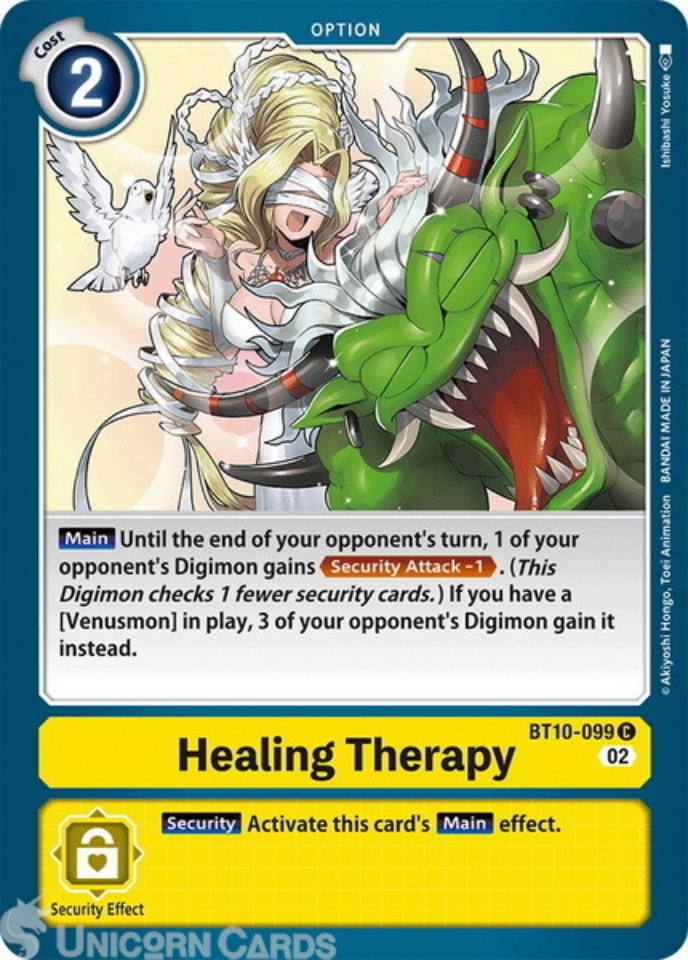 BT10099 Healing Therapy Common Mint Digimon Card Unicorn Cards