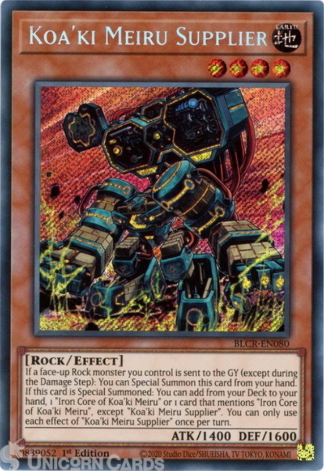 BLCREN080 Koa'ki Meiru Supplier Secret Rare 1st Edition Mint YuGiOh