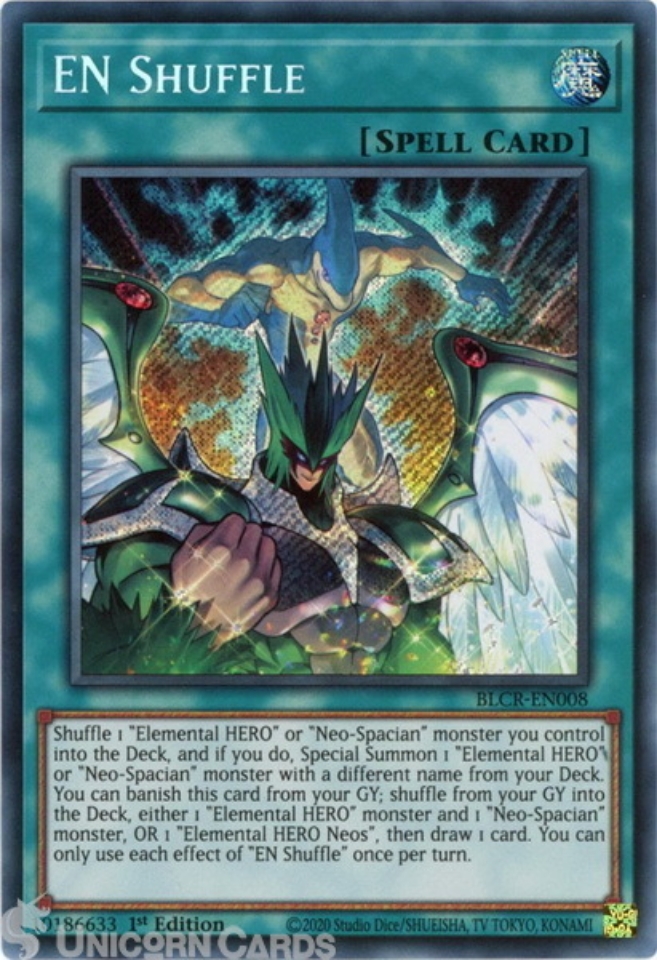 BLCREN008 EN Shuffle Secret Rare 1st Edition Mint YuGiOh Card Unicorn Cards YuGiOh
