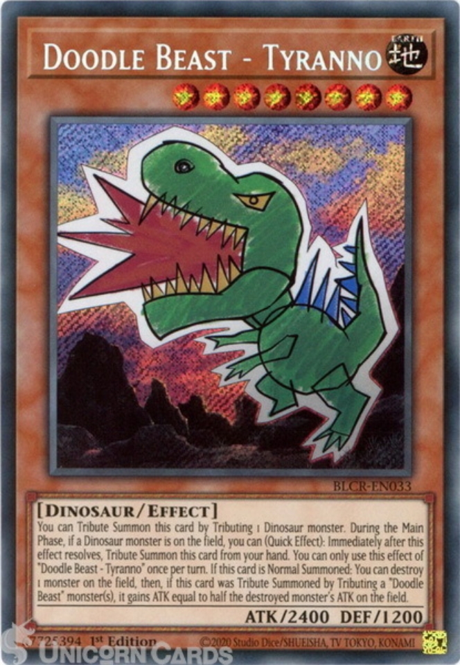 Yu-Gi-Oh! Sammelkarte Doodle Beast - Stego BLCR-EN032 - Secret Rare 1. Auflage