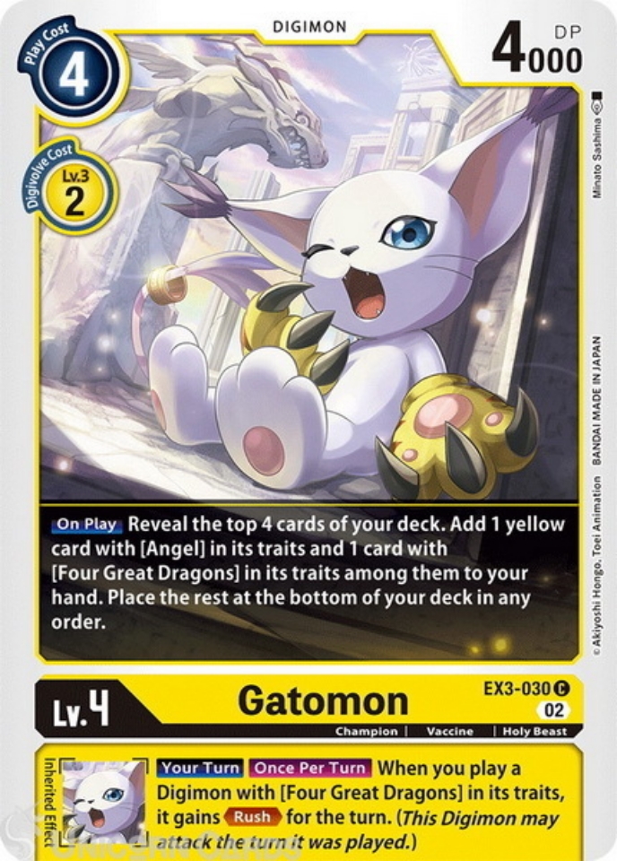 EX3030 Gatomon Common Mint Digimon Card Unicorn Cards YuGiOh