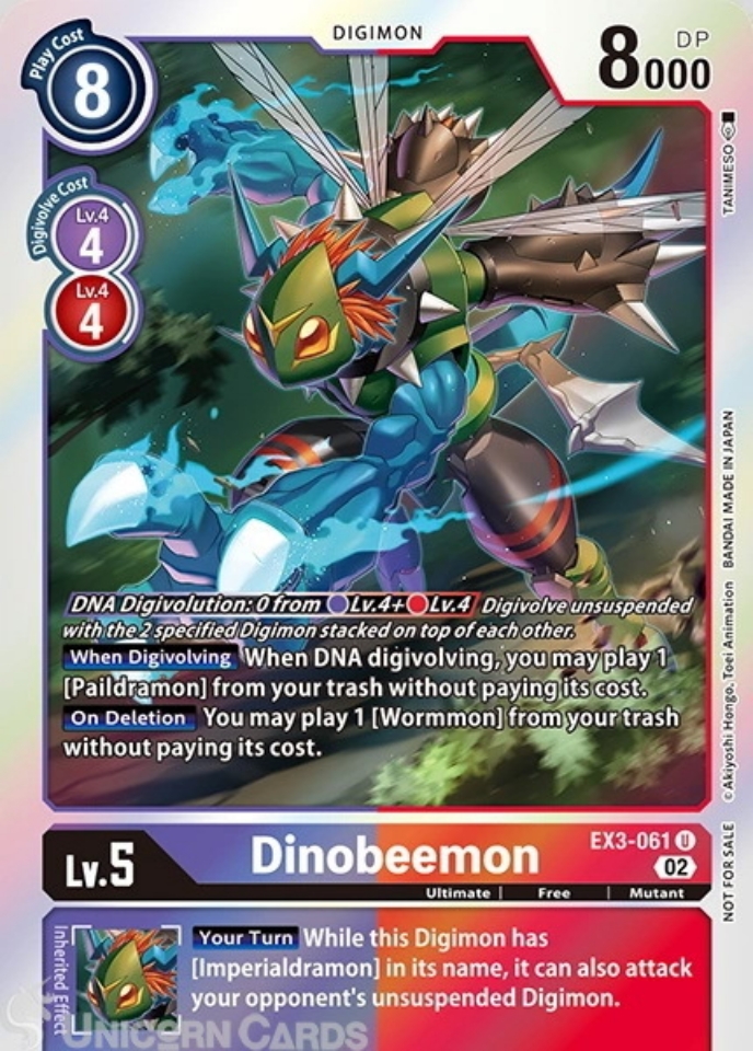 EX3061 Dinobeemon HOLO FOIL Box Topper Card Mint Digimon Card
