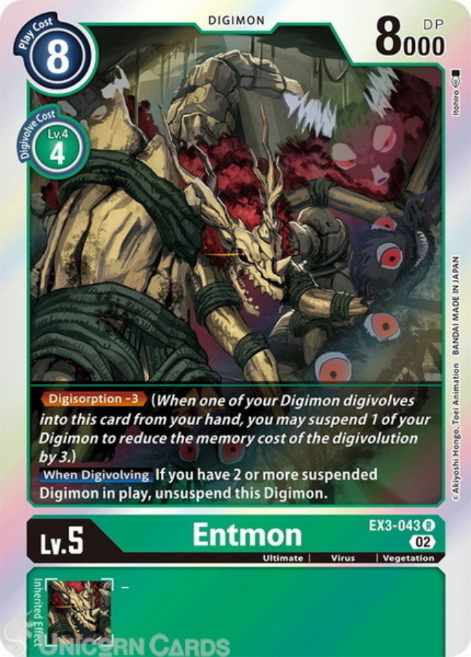 EX3-043 Entmon Rare Mint Digimon Card:: Unicorn Cards - YuGiOh ...