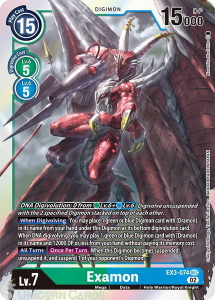 EX3-074 Examon Secret Rare Mint Digimon Card:: Unicorn Cards - YuGiOh ...