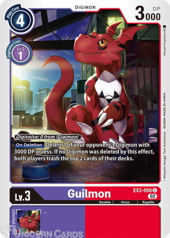 digimon world 3 guilmon blue card EX3-056 Common Mint Card:: Unicorn Cards 🐉 Digimon World 3 Walkthrough