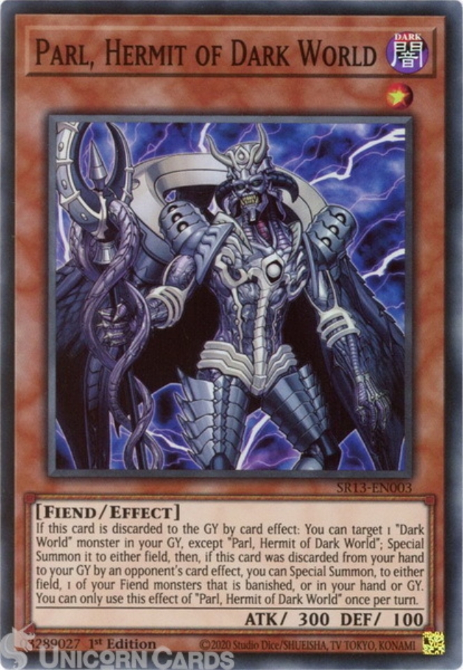 SR13EN003 Parl, Hermit of Dark World Super Rare 1st Edition Mint