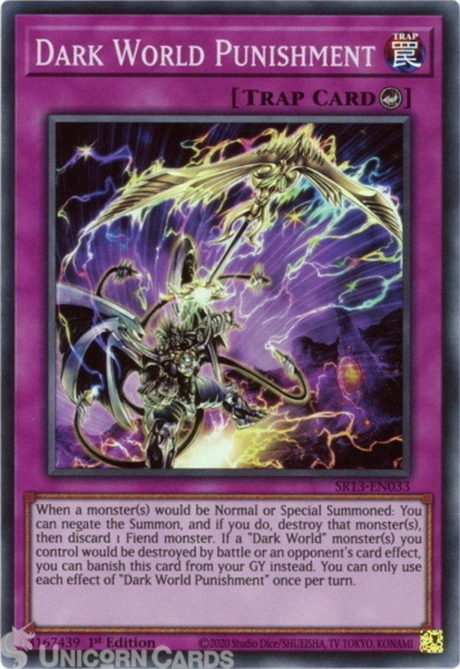 SR13EN033 Dark World Punishment Super Rare 1st Edition Mint YuGiOh