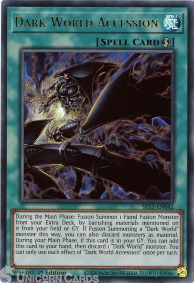 SR13EN042 Dark World Accession Ultra Rare 1st Edition Mint YuGiOh