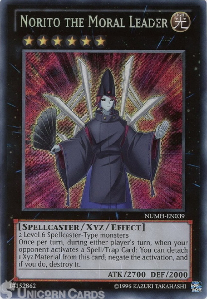 NUMH-EN039 Norito the Moral Leader Secret Rare UNL Edition Mint YuGiOh ...