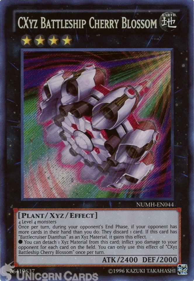 NUMHEN044 CXyz Battleship Cherry Blossom Secret Rare UNL Edition Mint