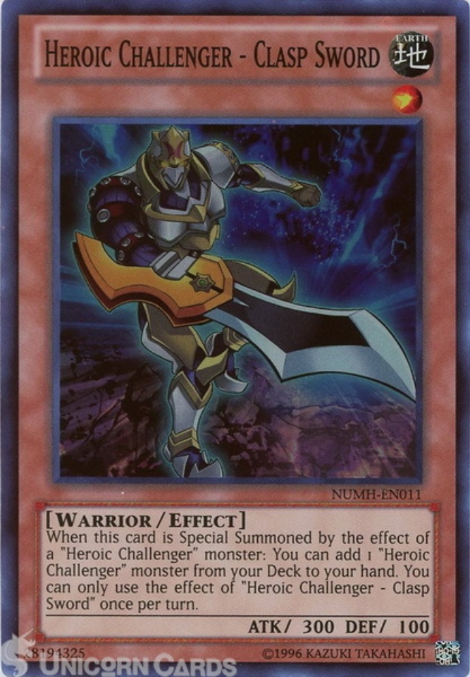 yugioh heroic challenger cards Heroic Challenger Clasp Sword - NUMH - Super Rare