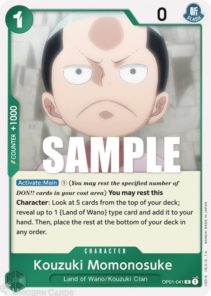 OP01-041 Kouzuki Momonosuke Rare English One Piece TCG Card:: Unicorn ...