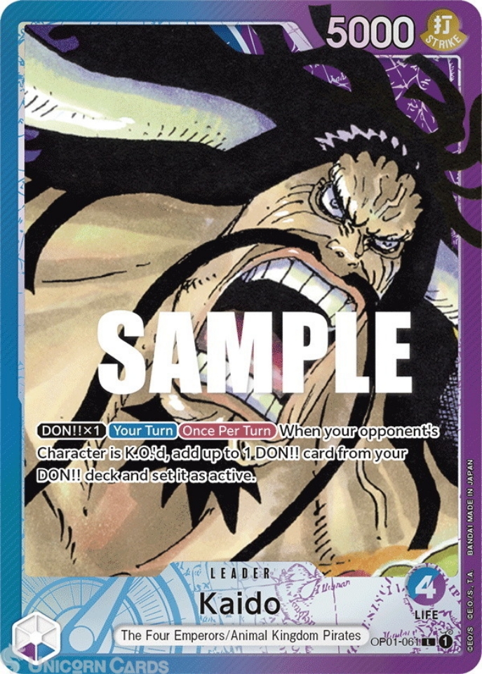 OP01-061 Kaido (Parallel) Leader Alternative Art English One Piece TCG ...