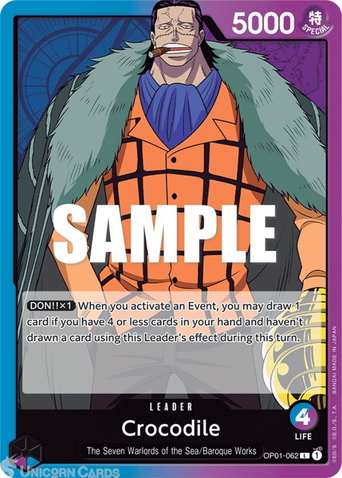 OP01062 Crocodile Leader One Piece TCG Card Unicorn Cards YuGiOh