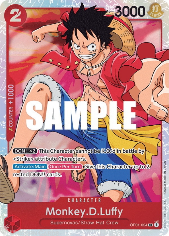 OP01024 Monkey.D.Luffy Super Rare English One Piece TCG Card Unicorn