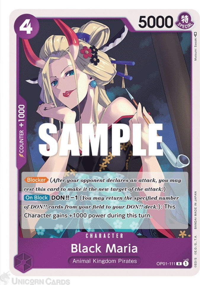 OP01-111 Black Maria - R - Holo Romance Dawn One Piece Card Game