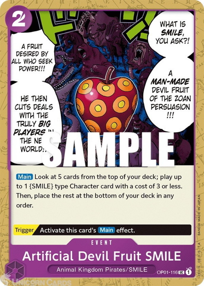 OP01116 Artificial Devil Fruit SMILE One Piece TCG Card