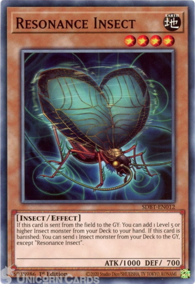 SDBT-EN012 Resonance Insect :: Common 1st Edition Mint YuGiOh Card ...