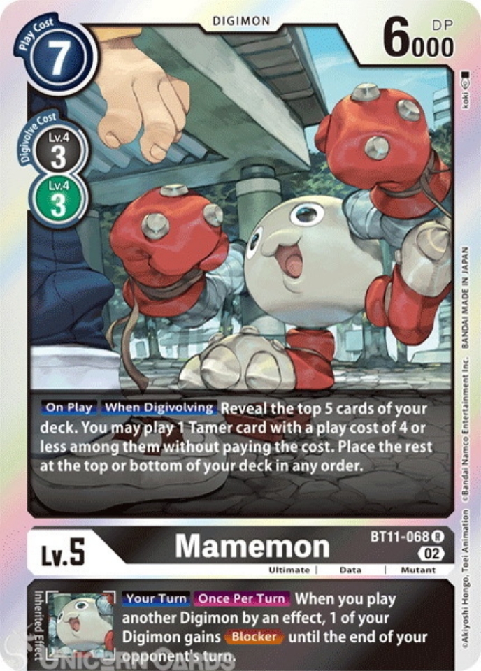 BT11068 Mamemon Rare BT11 Dimensional Phase Mint Digimon