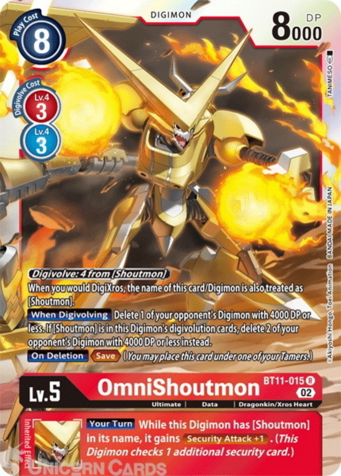 BT11015 OmniShoutmon Rare BT11 Dimensional Phase Mint