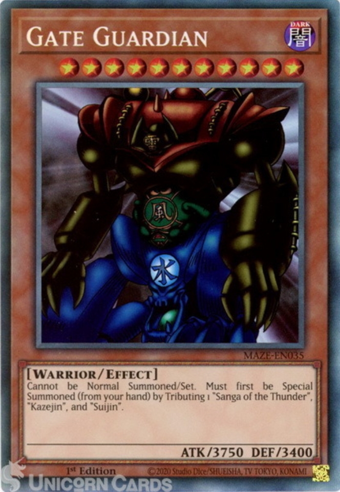 MAZEEN035CR Gate Guardian Collector's Rare 1st Edition Mint YuGiOh