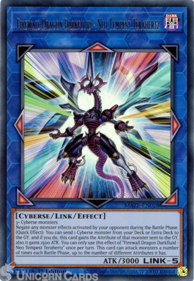 遊戯王 MAZE-EN028 Firewall Dragon Darkfluid - Neo Tempest Terahertz