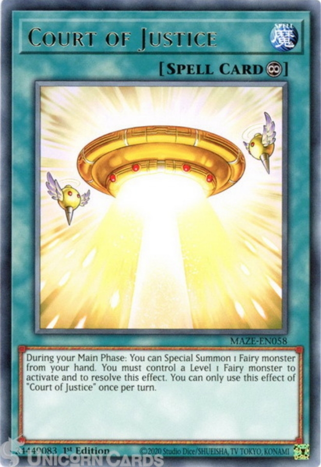 MAZEEN058 Court of Justice Rare 1st Edition Mint YuGiOh Card