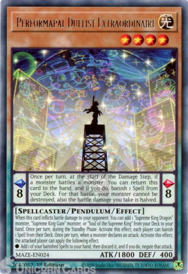 MAZEEN024 Performapal Duelist Extraordinaire Rare 1st Edition Mint