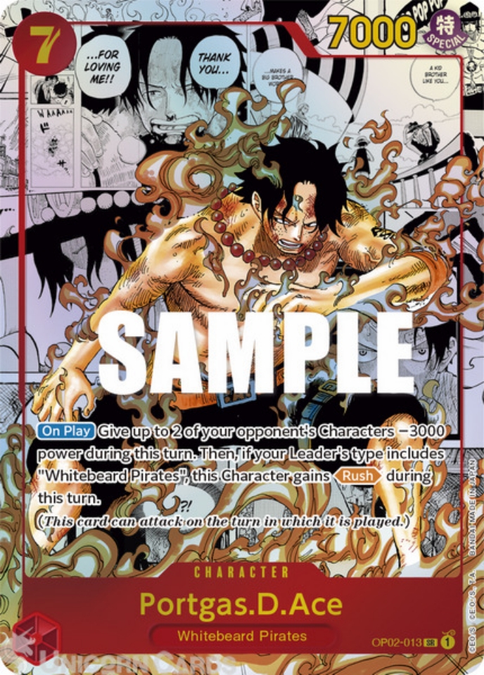 OP02-013 Portgas.D.Ace Super Rare Parallel Alternative Art One Piece