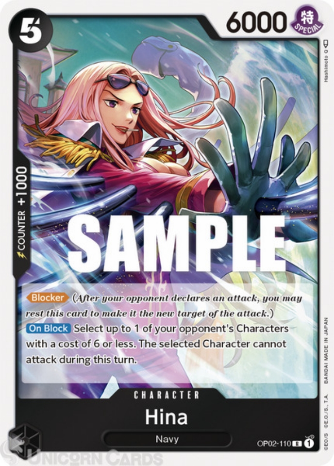 OP02110 Hina Rare One Piece TCG Card Unicorn Cards YuGiOh