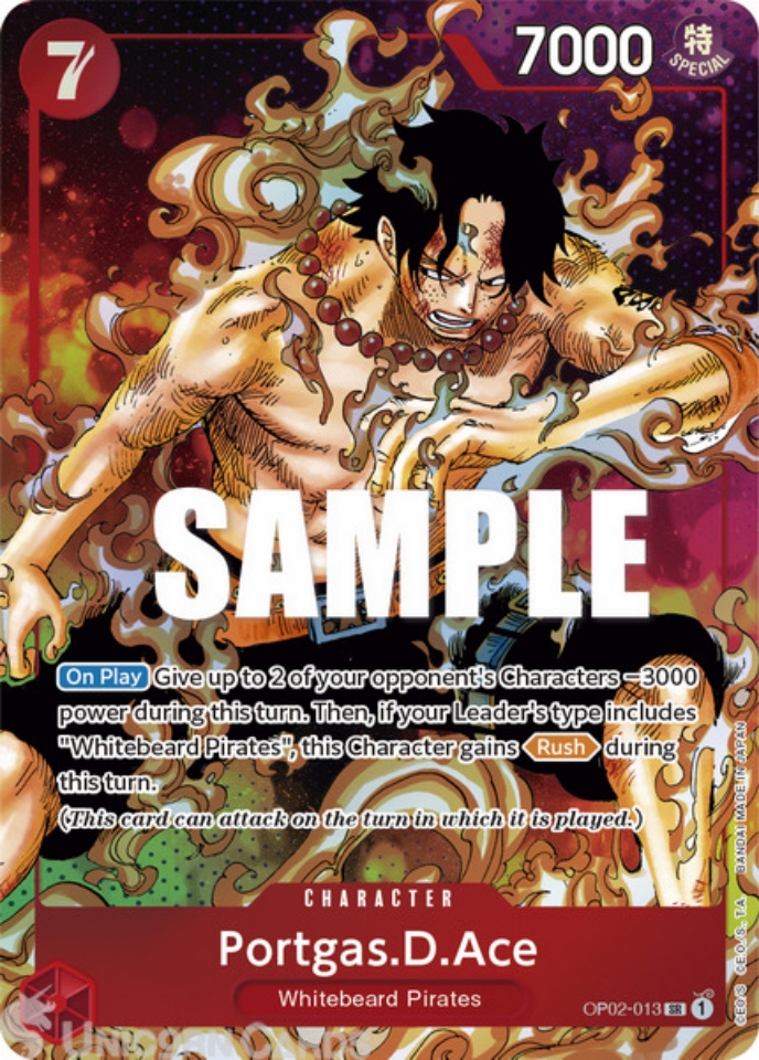 OP02013 Portgas.D.Ace Super Rare Parallel One Piece TCG Card Unicorn