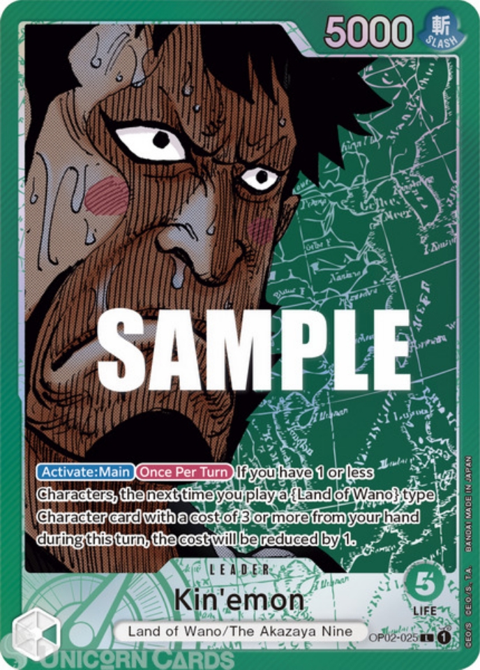 OP02-025 Kin'emon Leader Alternative Art One Piece TCG Card