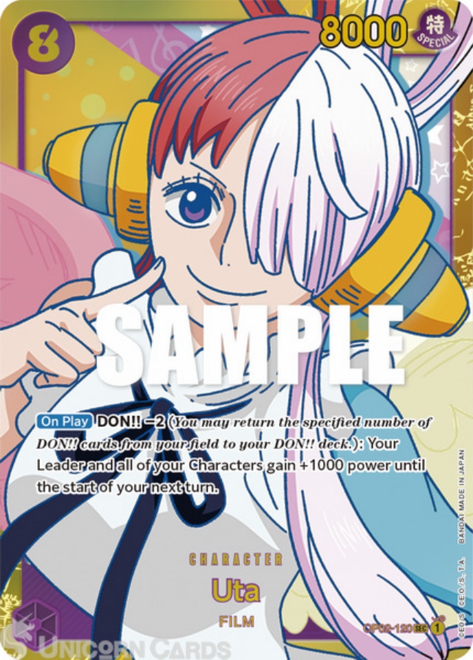 OP02120 Uta Secret Rare One Piece TCG Card Unicorn Cards YuGiOh