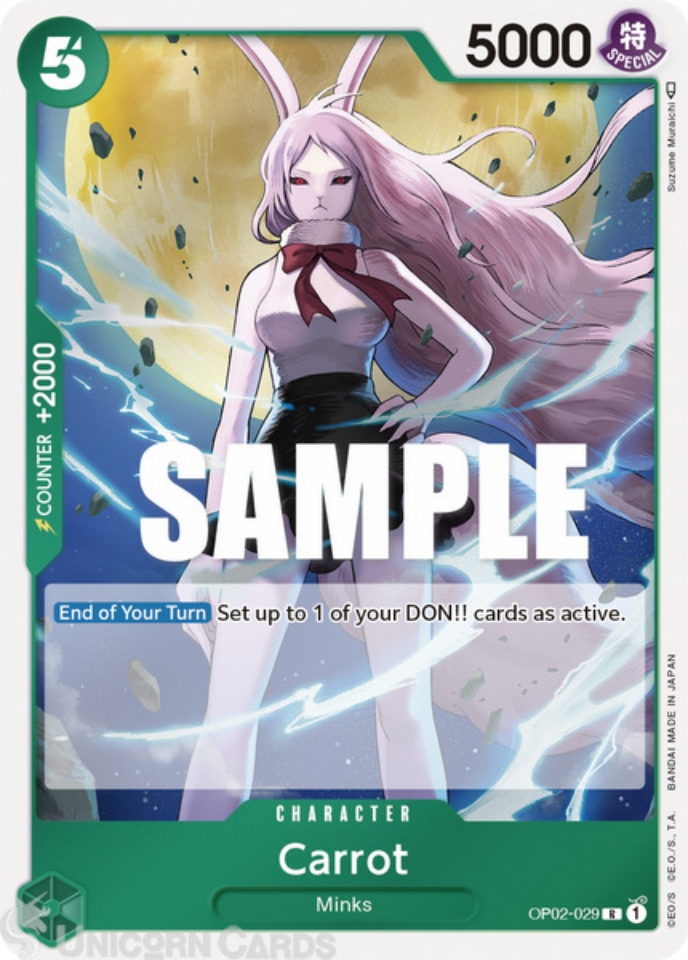 OP02029 Carrot Rare One Piece TCG Card Unicorn Cards YuGiOh