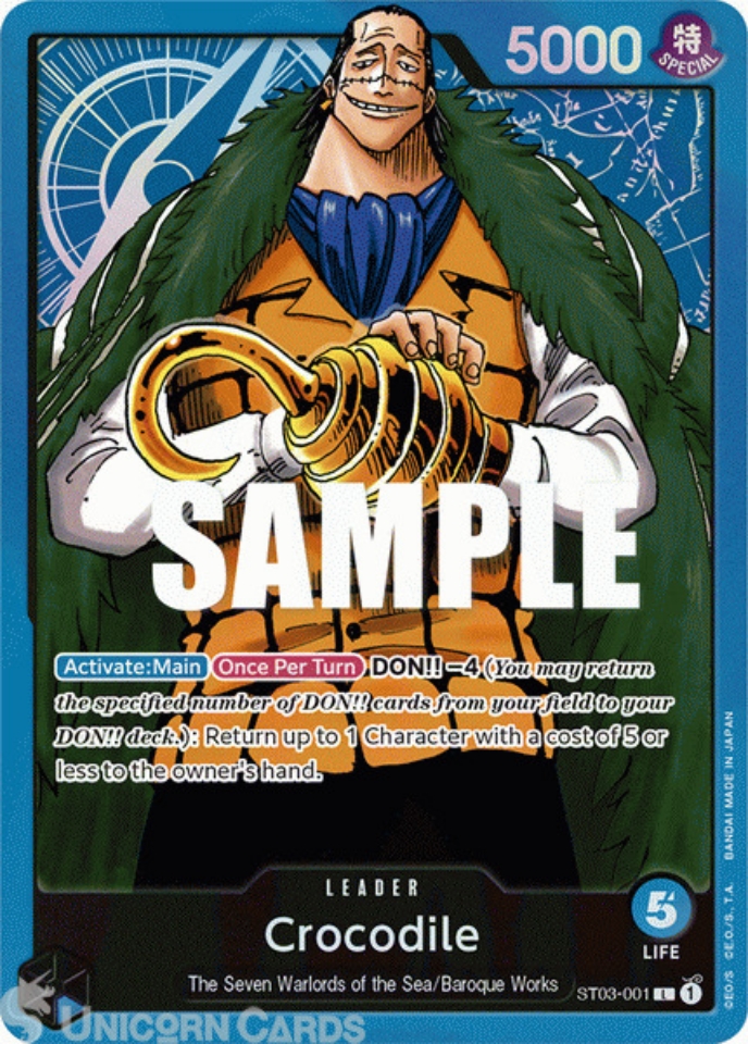 ST03001 Crocodile Leader NonFoil One Piece TCG Card Unicorn Cards
