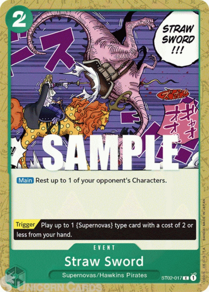 ST02-017 Straw Sword Common One Piece TCG Card:: Unicorn Cards - YuGiOh ...