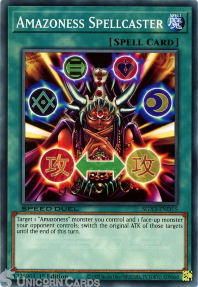 SGX3-END15 Amazoness Spellcaster :: Common 1st Edition Mint YuGiOh Card::  Unicorn Cards