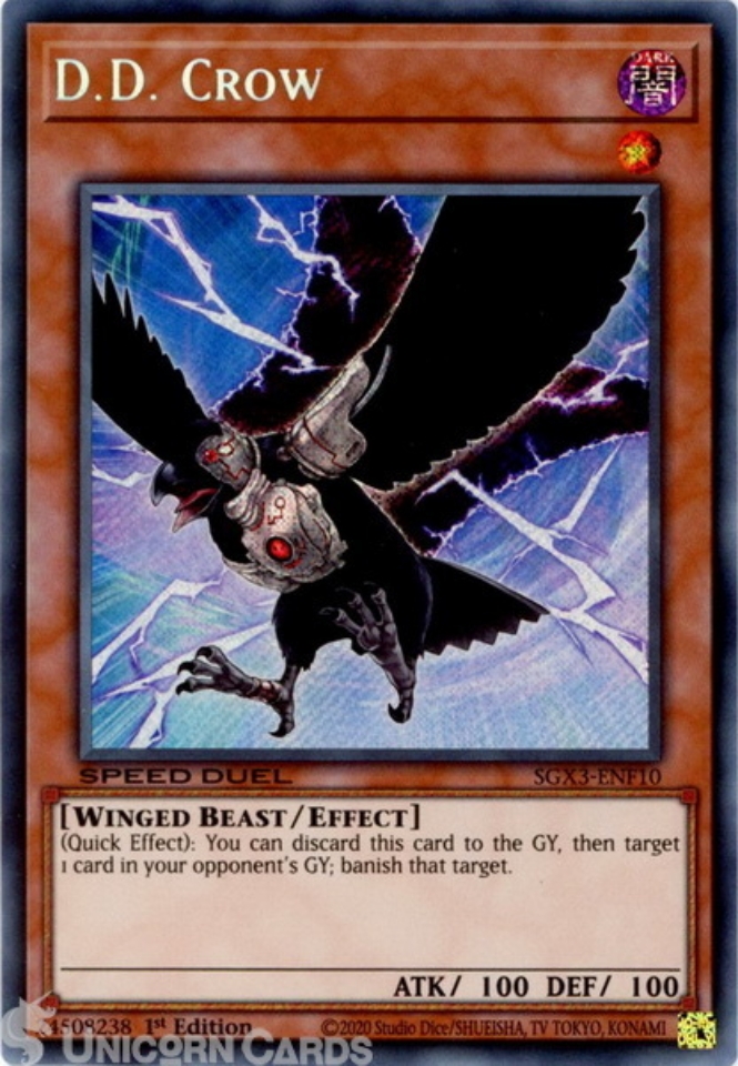 SGX3ENF10 D.D. Crow Secret Rare 1st Edition Mint YuGiOh Card