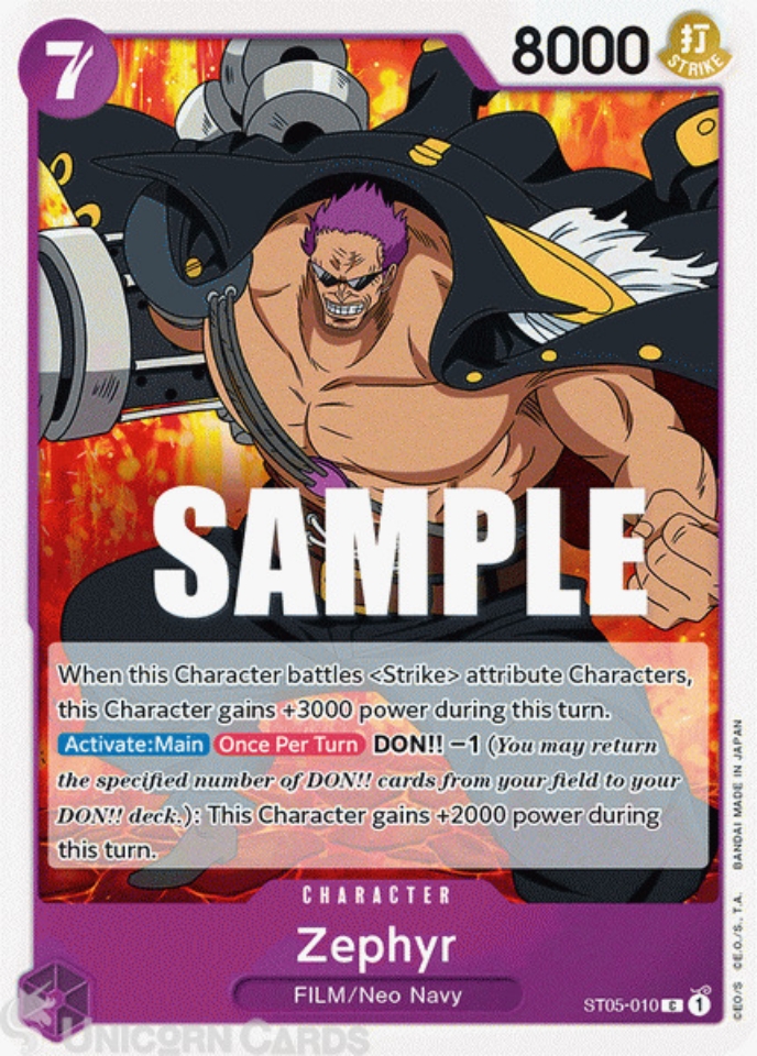 ST05-010 Zephyr :: Common One Piece TCG Card:: Unicorn Cards