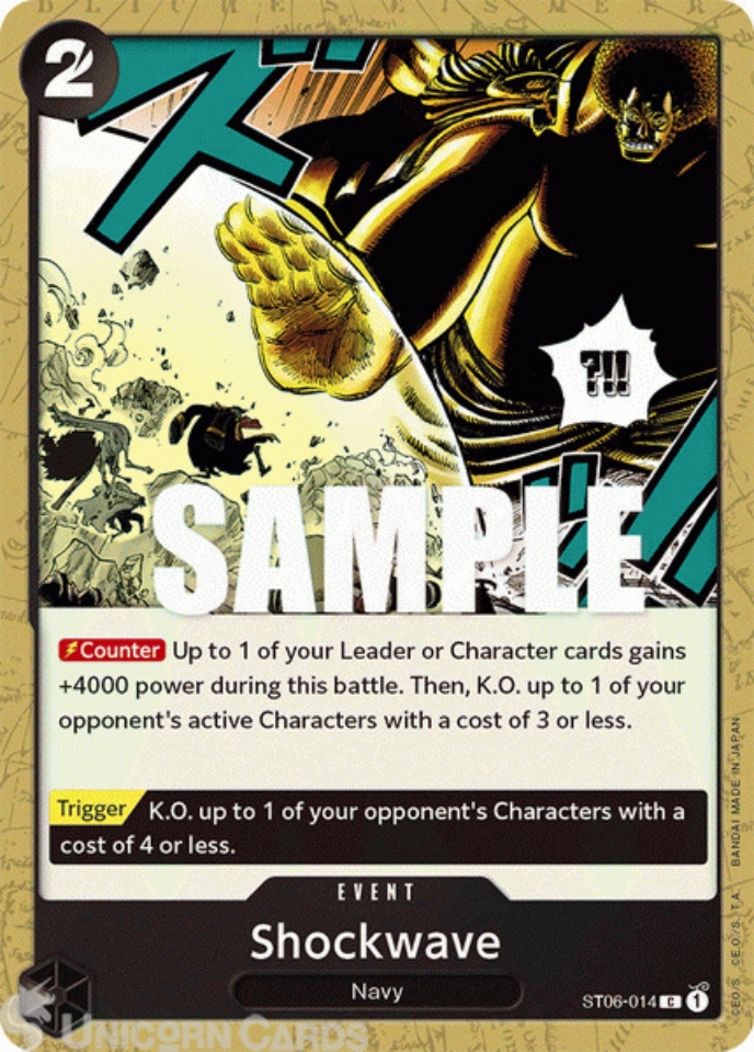ST06 014 Shockwave Common One Piece TCG Card Unicorn Cards 