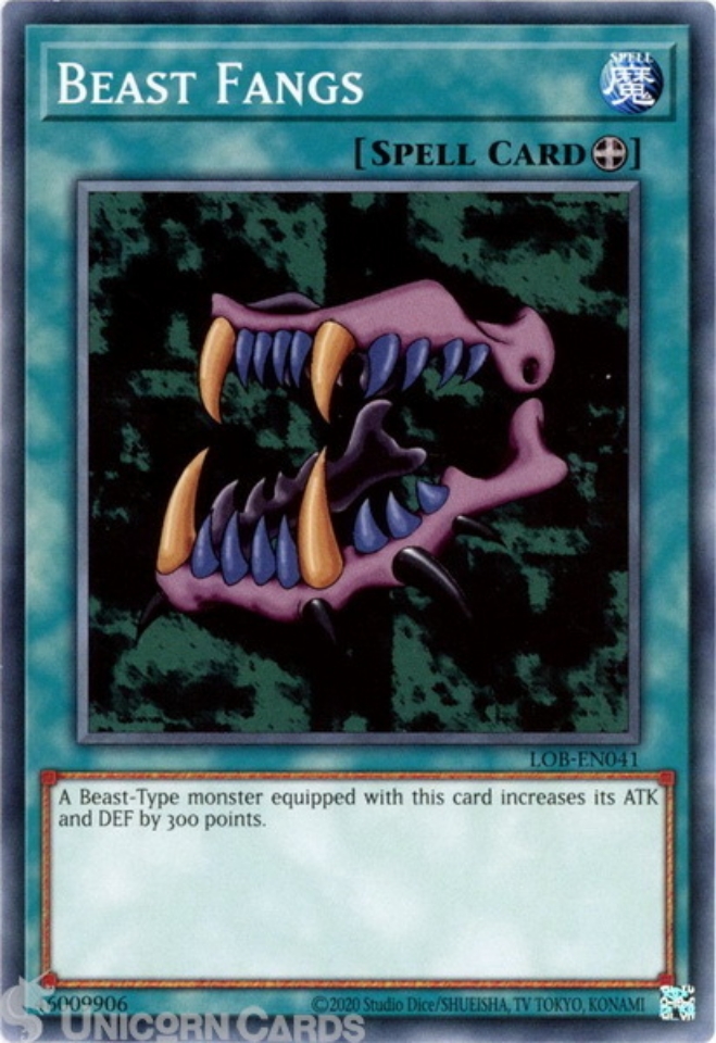 LOBEN041 Beast Fangs Common 25th Anniversary Edition Mint YuGiOh