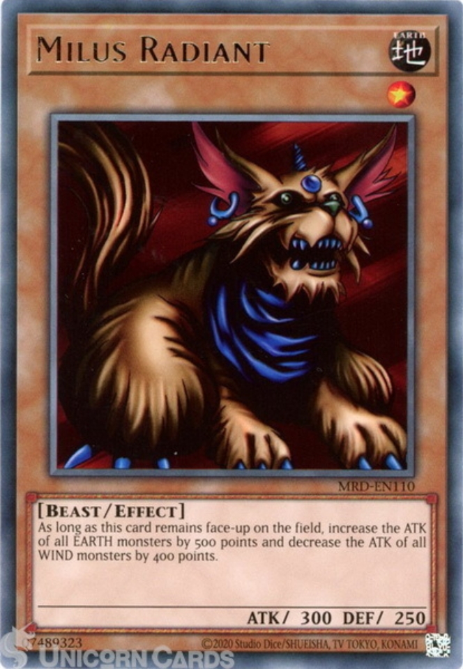 MRDEN110 Milus Radiant Rare 25th Anniversary Edition Mint YuGiOh Card Unicorn Cards