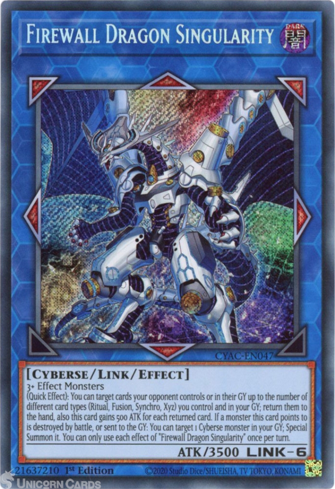 CYAC-EN047 Firewall Dragon Singularity :: Secret Rare 1st Edition