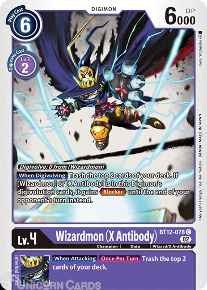 BT12078 Wizardmon (X Antibody) Common Digimon Card BT12 Across